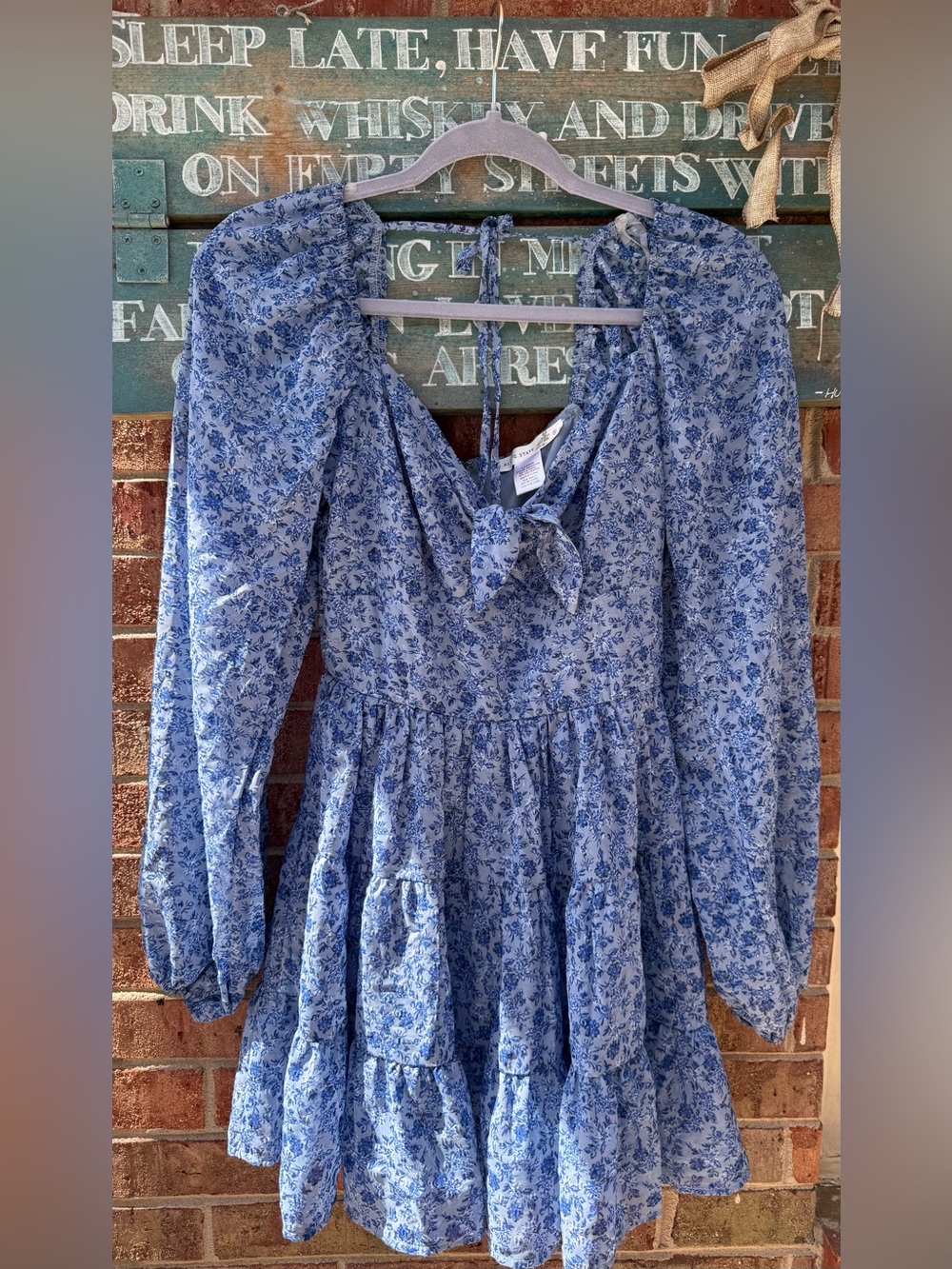 Altar'd State Blue Floral Midi Dress